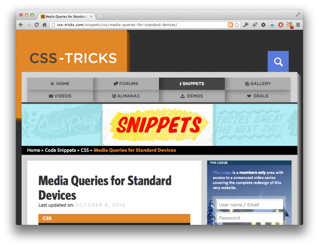 Screenshot Responsive Webdesign CSS-Vorlage