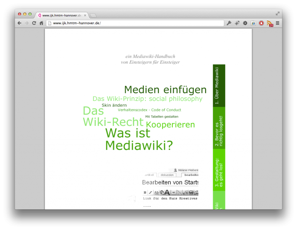 Screenshot Mediawiki-Handbuch