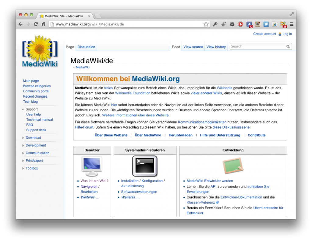 Screenshot MediaWiki