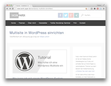 Screenshot WordPress Multisite Screenshot WordPress Multisite